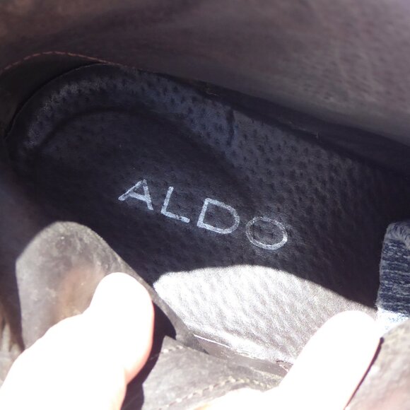 Aldo men\'s burnaugh 22 crinkle leather brown black gradient boots size 11.5 / 12 main image 7